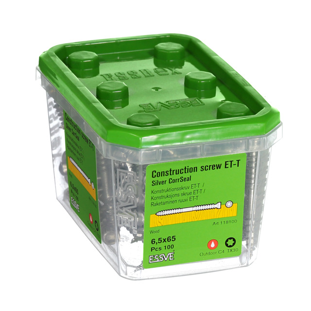 TRÄSKRUV ET-T 6,5X65 100ST CUTTER CS KONSTRUKTION
