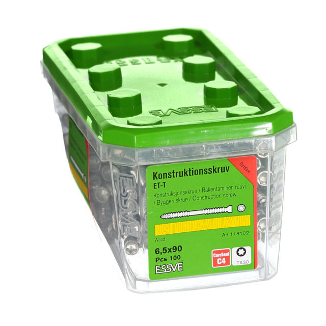 TRÄSKRUV ET-T 6,5X90 100ST CUTTER CS KONSTRUKTION
