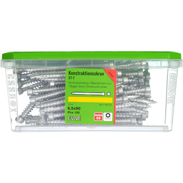 TRÄSKRUV ET-T 6,5X90 100ST CUTTER CS KONSTRUKTION