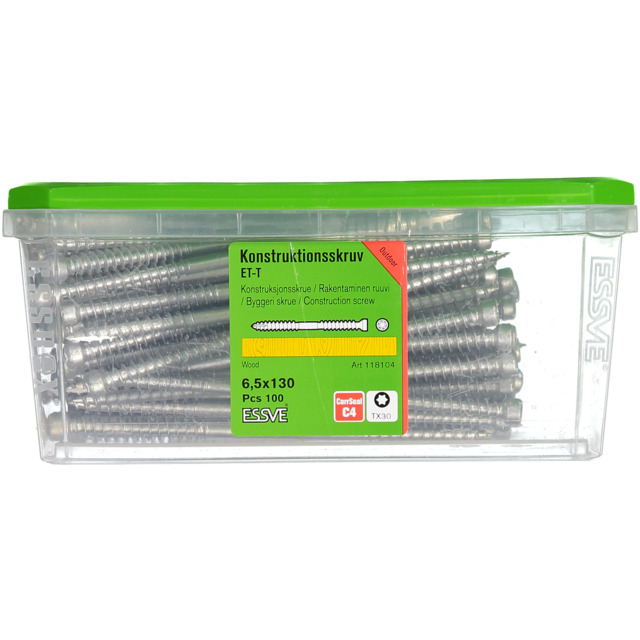 TRÄSKRUV ET-T 6,5X130 100ST CUTTER CS KONSTRUKTION