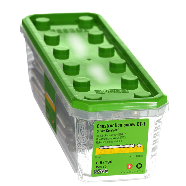 TRÄSKRUV ET-T 6,5X190 50ST CUTTER CS KONSTRUKTION