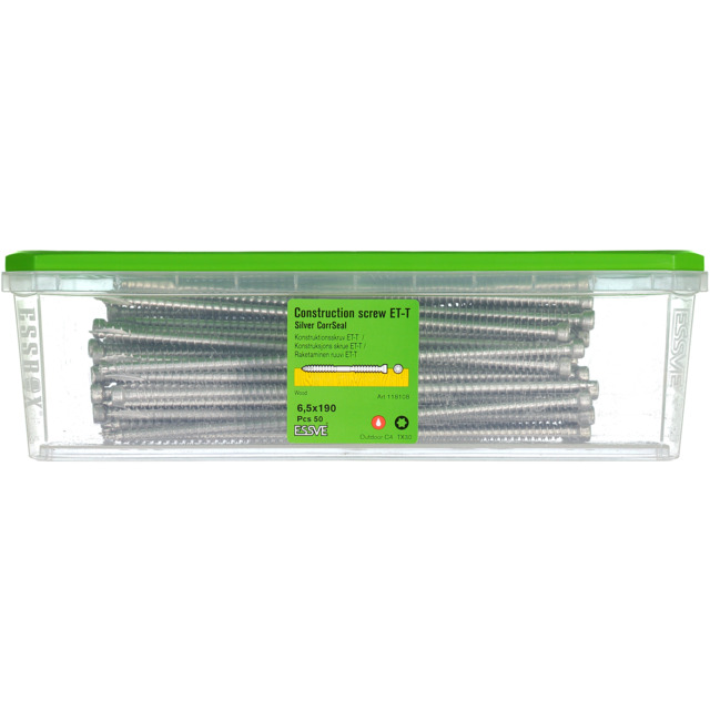 TRÄSKRUV ET-T 6,5X190 50ST CUTTER CS KONSTRUKTION