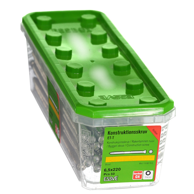 TRÄSKRUV ET-T 6,5X220 50ST CUTTER CS KONSTRUKTION
