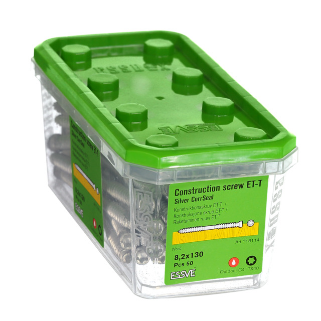 TRÄSKRUV ET-T 8,2X130 50ST CUTTER CS KONSTRUKTION