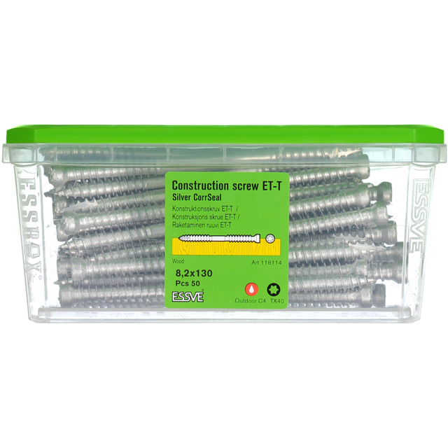 TRÄSKRUV ET-T 8,2X130 50ST CUTTER CS KONSTRUKTION