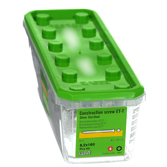 TRÄSKRUV ET-T 8,2X160 50ST CUTTER CS KONSTRUKTION