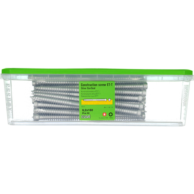 TRÄSKRUV ET-T 8,2X160 50ST CUTTER CS KONSTRUKTION