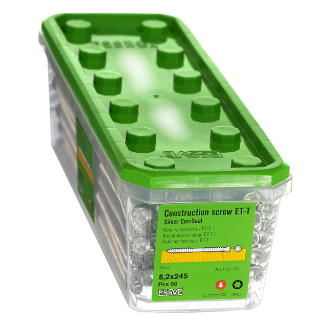 TRÄSKRUV ET-T 8,2X245 50ST CUTTER CS KONSTRUKTION