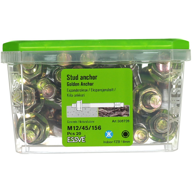 EXPANDER GOLDEN ANCHOR FZB M12/45/156MM 20ST | Beijerbygg Byggmaterial