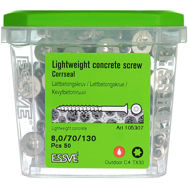 LÄTTBETONGSKRUV 8X130MM 50ST | Beijerbygg Byggmaterial