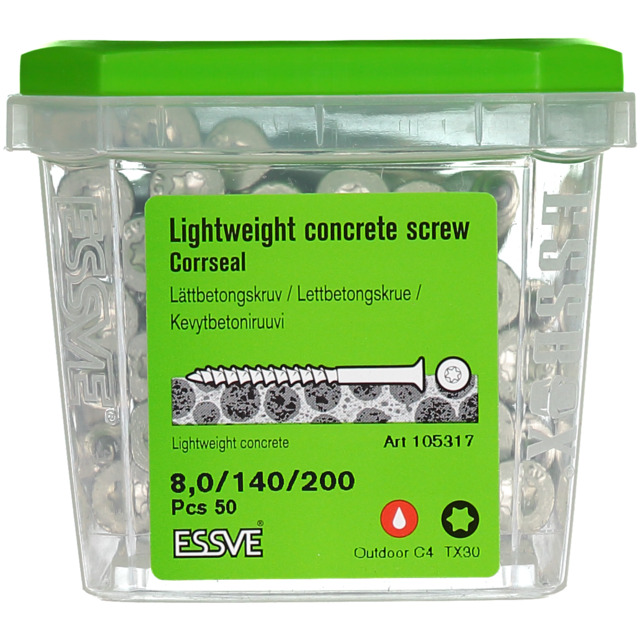 LÄTTBETONGSKRUV FS CS 8X200 50ST