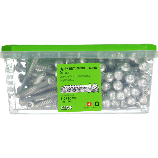 LÄTTBETONGSKRUV KH CS 8X90 100
