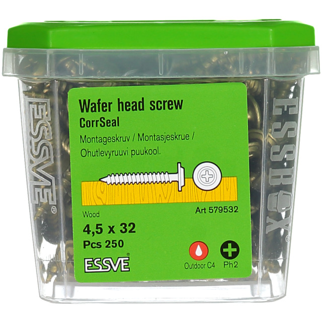 MONTAGESKRUV UTVÄNDIG 4,5X32 250ST PH2 TRÄ CORRSEAL