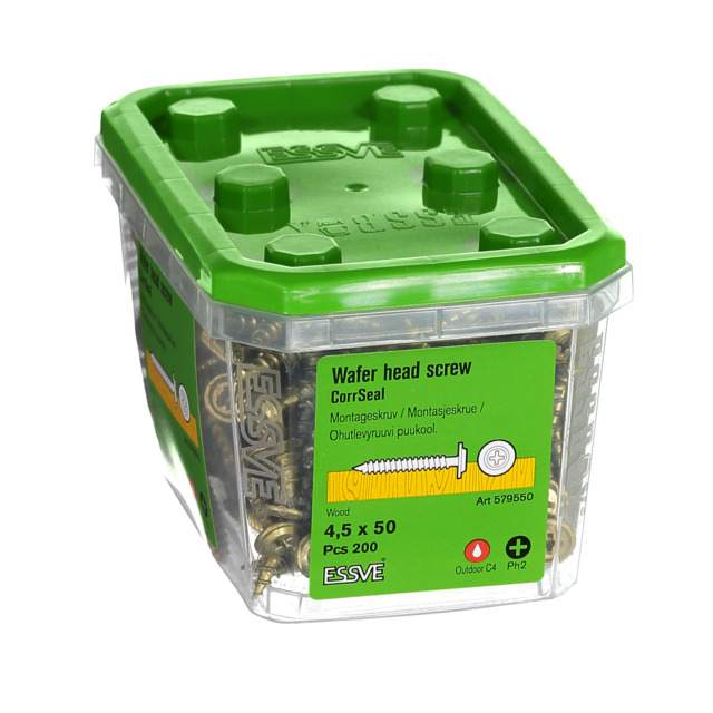 MONTAGESKRUV UTVÄNDIG 4,5X50 200ST PH2 TRÄ