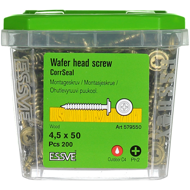 MONTAGESKRUV UTVÄNDIG 4,5X50 200ST PH2 TRÄ