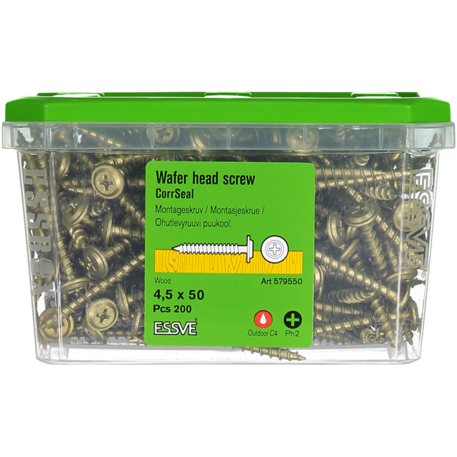 MONTAGESKRUV UTVÄNDIG 4,5X50 200ST PH2 TRÄ