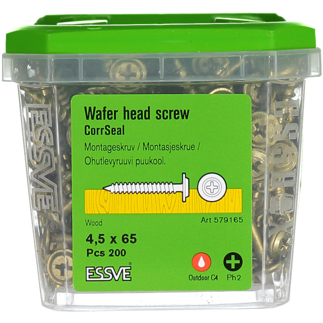 MONTAGESKRUV UTVÄNDIG 4,5X65 200ST PH2 TRÄ