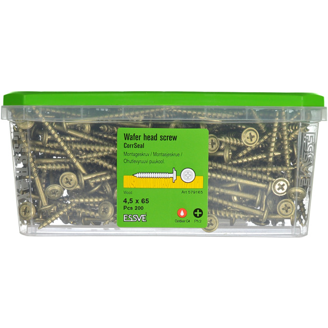 MONTAGESKRUV UTVÄNDIG 4,5X65 200ST PH2 TRÄ