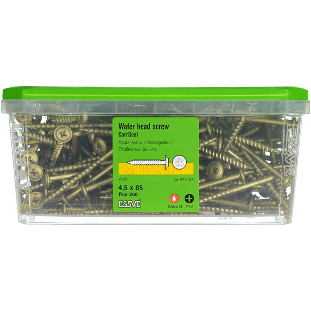 MONTAGESKRUV UTVÄNDIG 4,5X85 200ST PH2 TRÄ