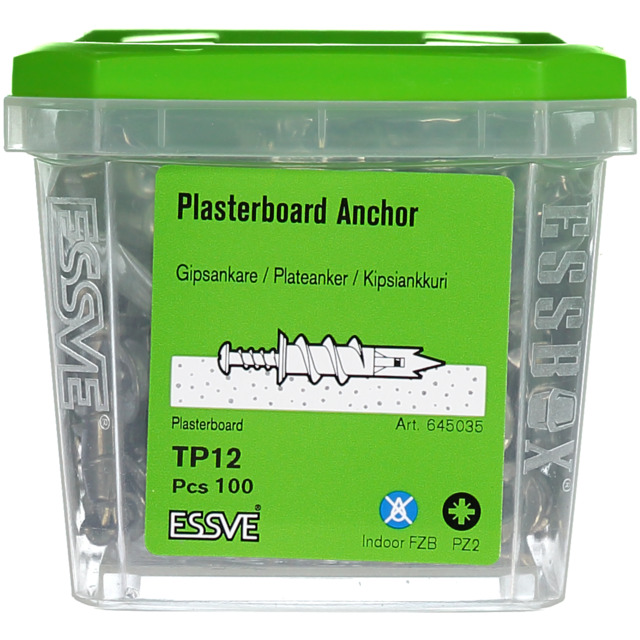 GIPSPLUGG DRIVA TP12 ZINK 100P 100ST                 103100