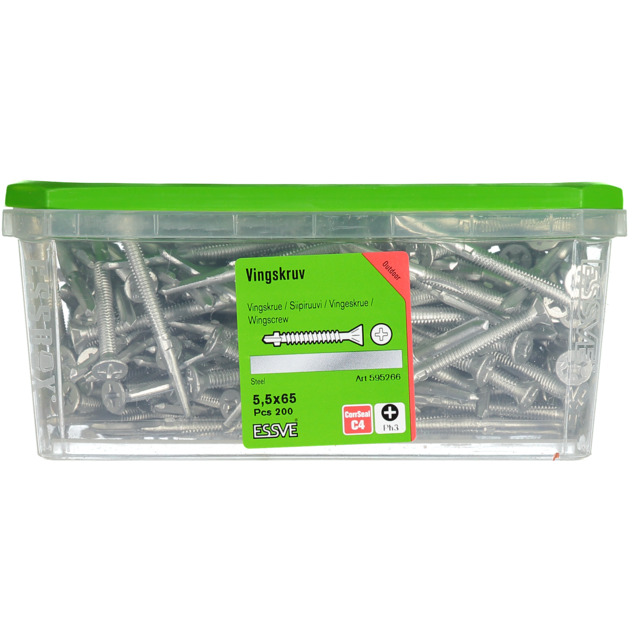 VINGSKRUV FÖRSÄNKT HUVUD PH3 BORRSPETS CORRSEAL 5,5X65MM 200ST