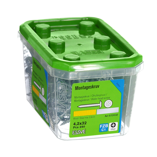 MONTAGESKRUV SH 4,2X32 FZB 250ST TRÄ/STÅL  (6) 406511