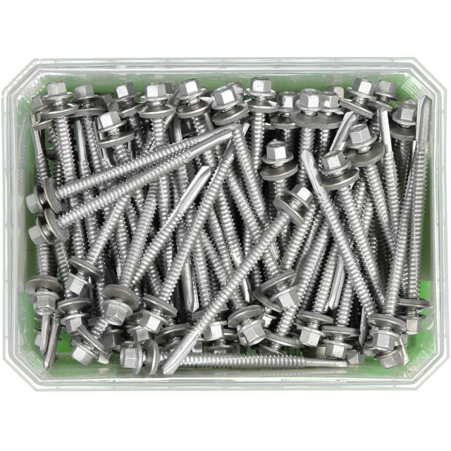 PLÅTSKRUV CORRSEAL BORRSPETS SEXKANTSSKALLE RFR BR 6,3X90MM 100ST | Beijerbygg Byggmaterial