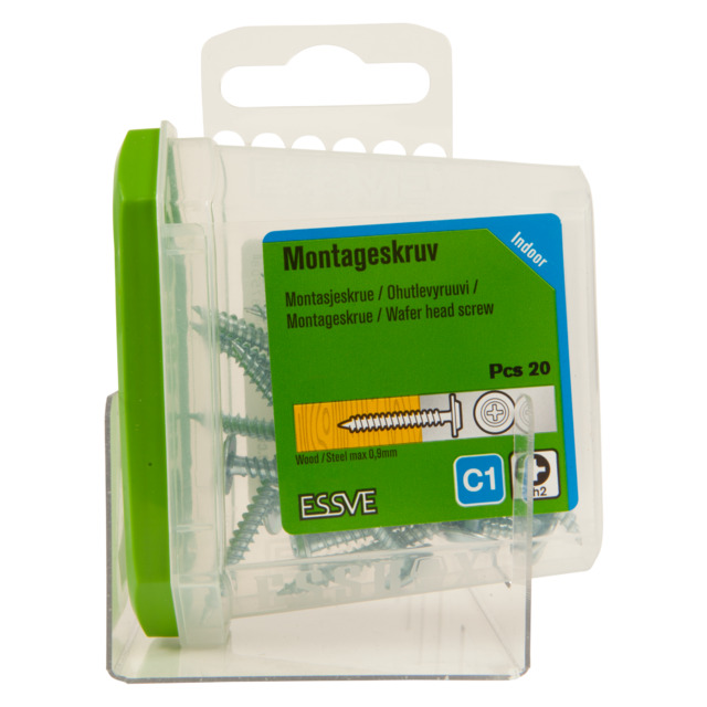 MONTAGESKRUV MED VASS SPETS PH2 VITLACKERAD 4,2X50 20ST