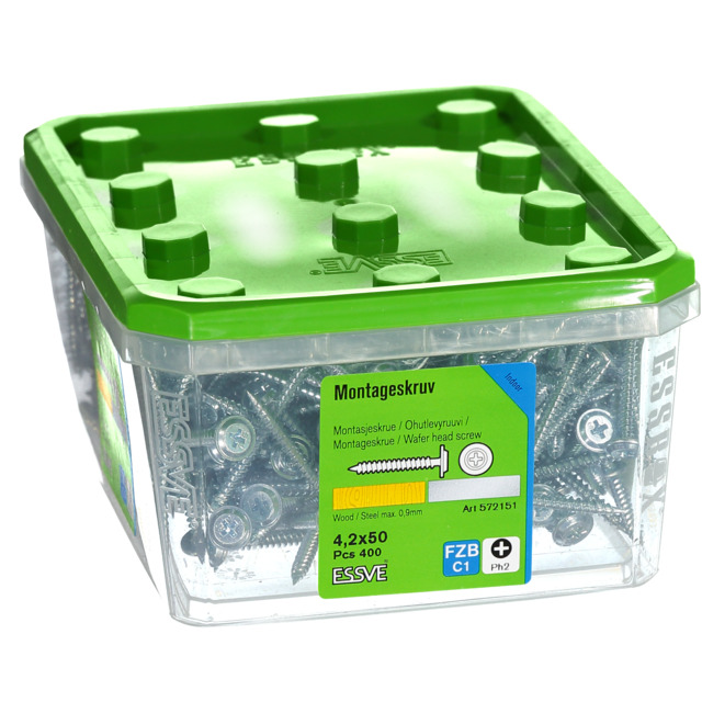 MONTAGESKRUV 4,2X50 TRÄ/STÅL 400ST FZB