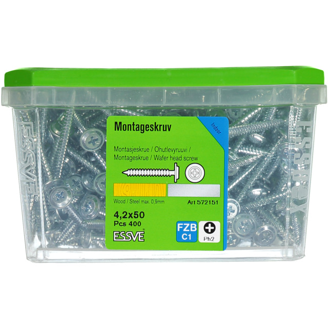 MONTAGESKRUV 4,2X50 TRÄ/STÅL 400ST FZB