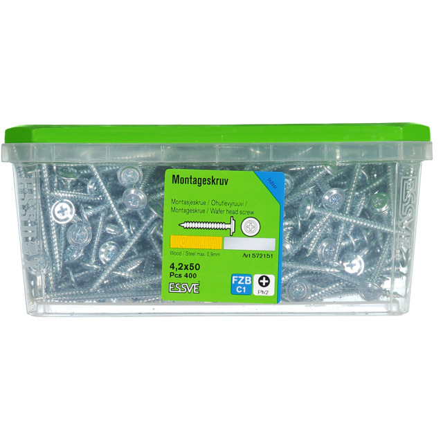 MONTAGESKRUV 4,2X50 TRÄ/STÅL 400ST FZB