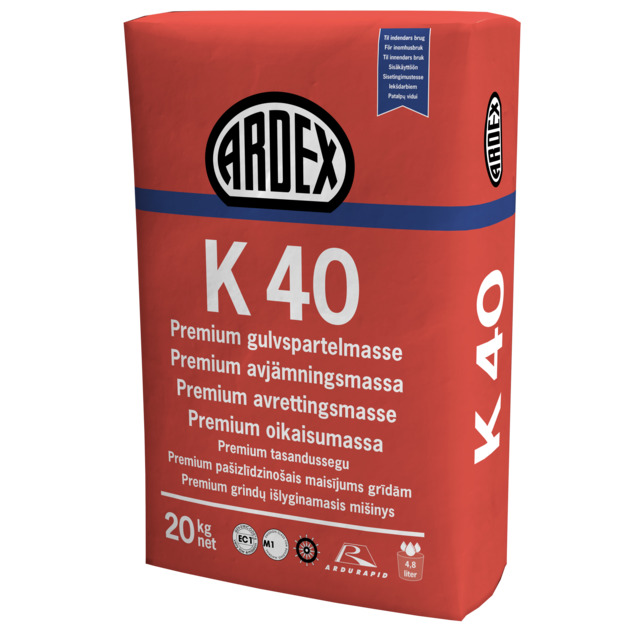 Produktbild föreställande artikeln AVJÄMNINGSMASSA K40 ARDEX  från kategorin Avjämningsmassa