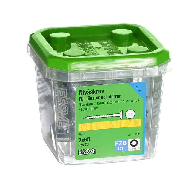 NIVÅSKRUV 7,0X65 FZB TX30-20 20ST