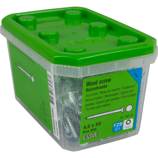 TRÄSKRUV 4,5X50 FH FZB 200ST ESSDRIVE TX20