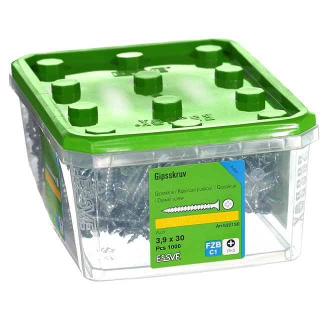 GIPSSKRUV 3,9X30 TRÄ FZ 1000ST (6) 406503