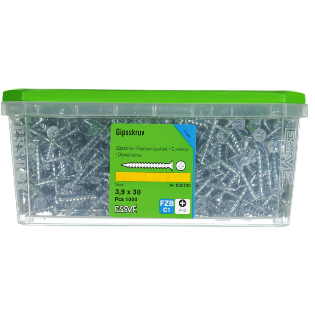 GIPSSKRUV 3,9X30 TRÄ FZ 1000ST (6) 406503