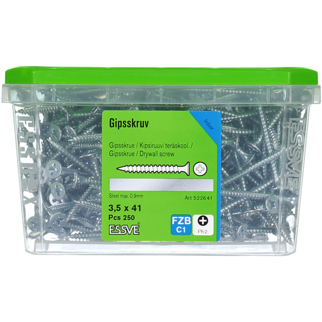 GIPSSKRUV 3,5X41 STÅLREGEL FZB 250ST                  406502