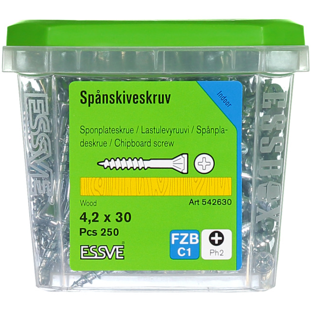 SPÅNSKIVESKRUV 4,2X30 FZB 250ST                 406401
