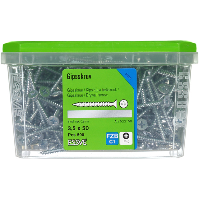 GIPSSKRUV 3,5X50 STÅL   500ST FZB PH2               406502