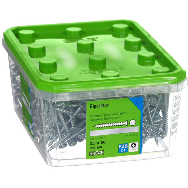 GIPSSKRUV 3,5X50 STÅL   500ST FZB PH2               406502