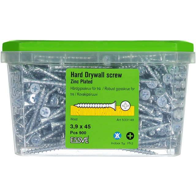 HÅRDGIPSSKRUV 3,9X45 TRÄ 900 FZB 900ST