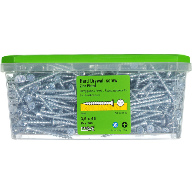 HÅRDGIPSSKRUV 3,9X45 TRÄ 900 FZB 900ST