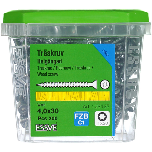 TRÄSKRUV HG FZ FZB 4X30 200ST