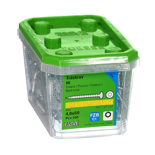 TRÄSKRUV KULLRIGT HUVUD TX20 HELGÄNGAD FZB 4X50MM 200ST