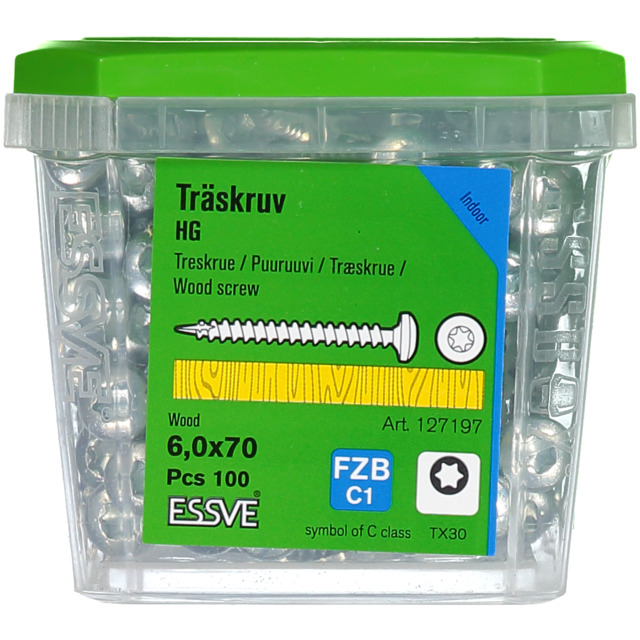 TRÄSKRUV TX30 HG FZB 6,0X70 TRTH 100ST