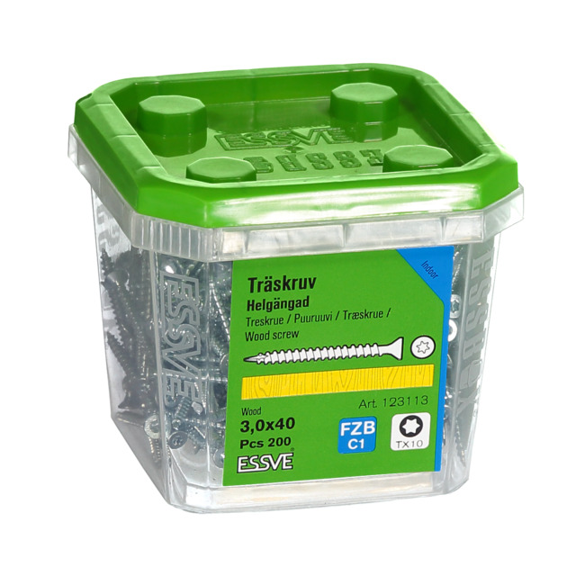 TRÄSKRUV HG FS FZB 3X40 200ST