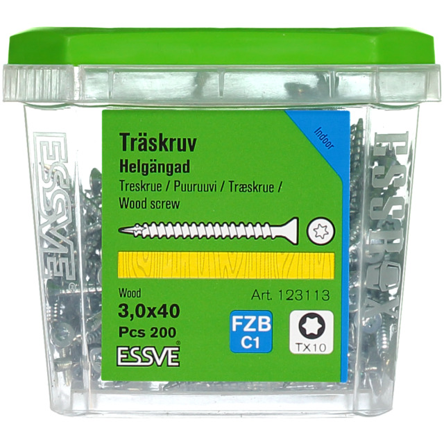 TRÄSKRUV HG FS FZB 3X40 200ST