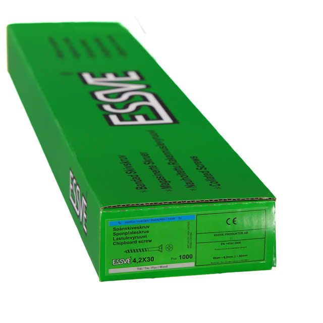 BANDAD SPÅNSKIVESKRUV 4,2X30 1000ST FZB             406905