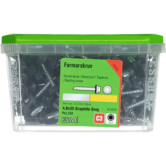 FARMARSKRUV 4,8X35 GRAFGRÅ 250ST                 441302