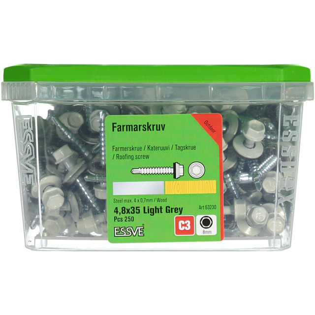 FARMARSKRUV 4,8X35 LJUSGRÅ 250ST                 441302